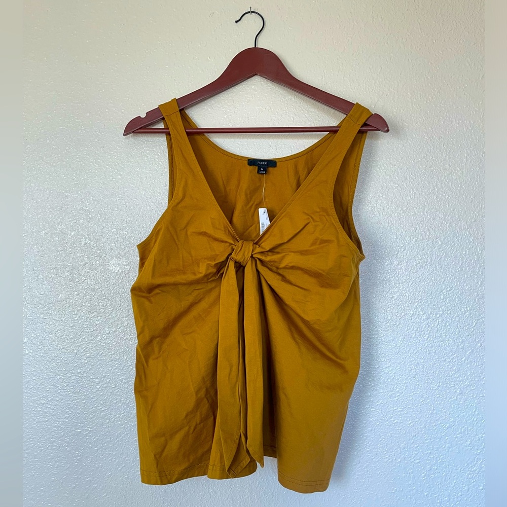 NWT J Crew Mustard Yellow Tie-Back Tank Top | Chic, Casual, Summer